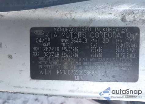 2009 Kia Sorento Lx from USA, damaged, VIN KNDJC735395868506